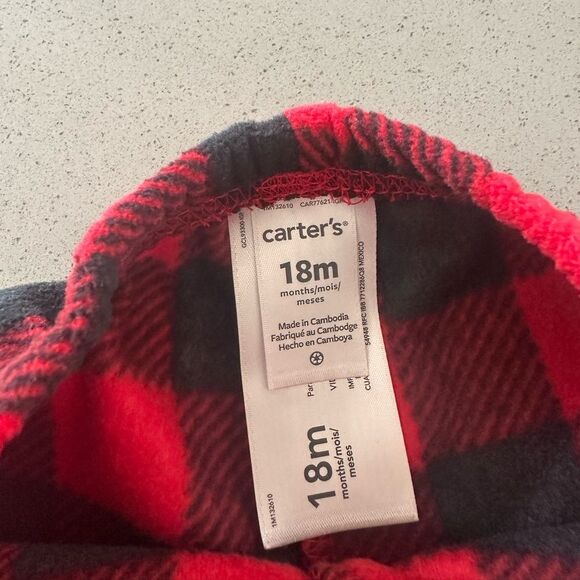 Carters Holiday Christmas Reindeer pajamas 2 piece matching set 18 months - Picture 7 of 8